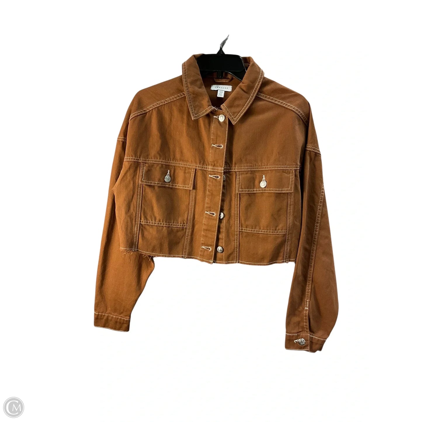 Jacket Denim By Top Shop In Brown, Size: M