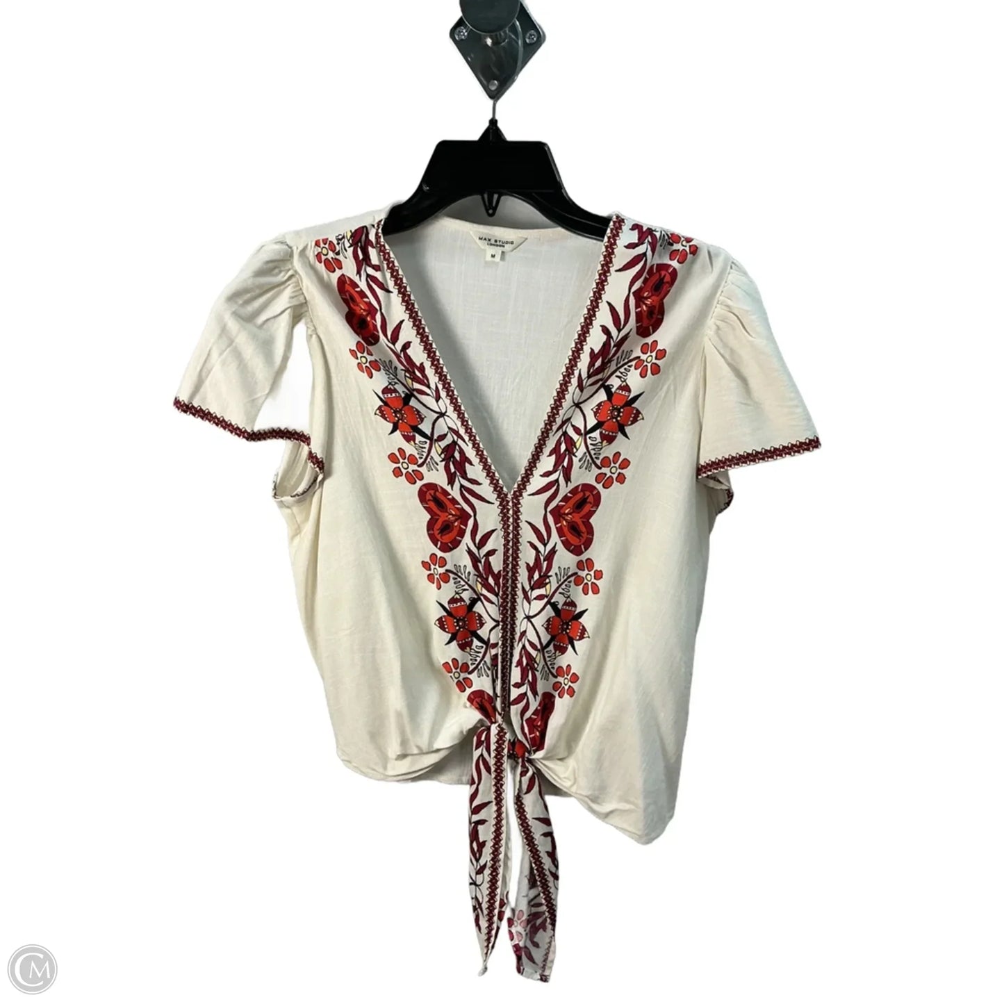 Top Short Sleeve By Max Studio In Floral Print, Size: M