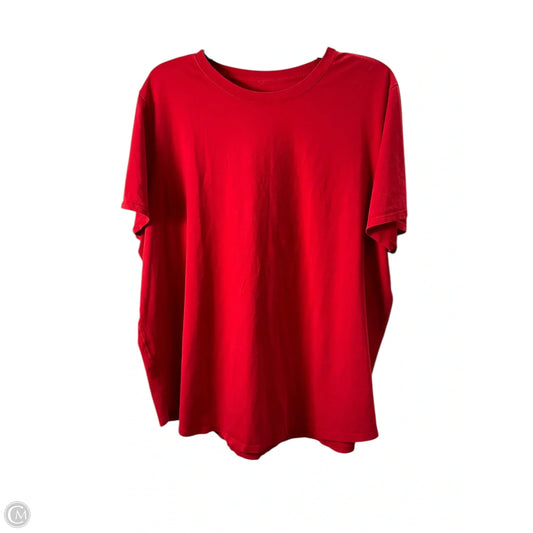 Athletic Top Short Sleeve By Lululemon In Red, Size: 22