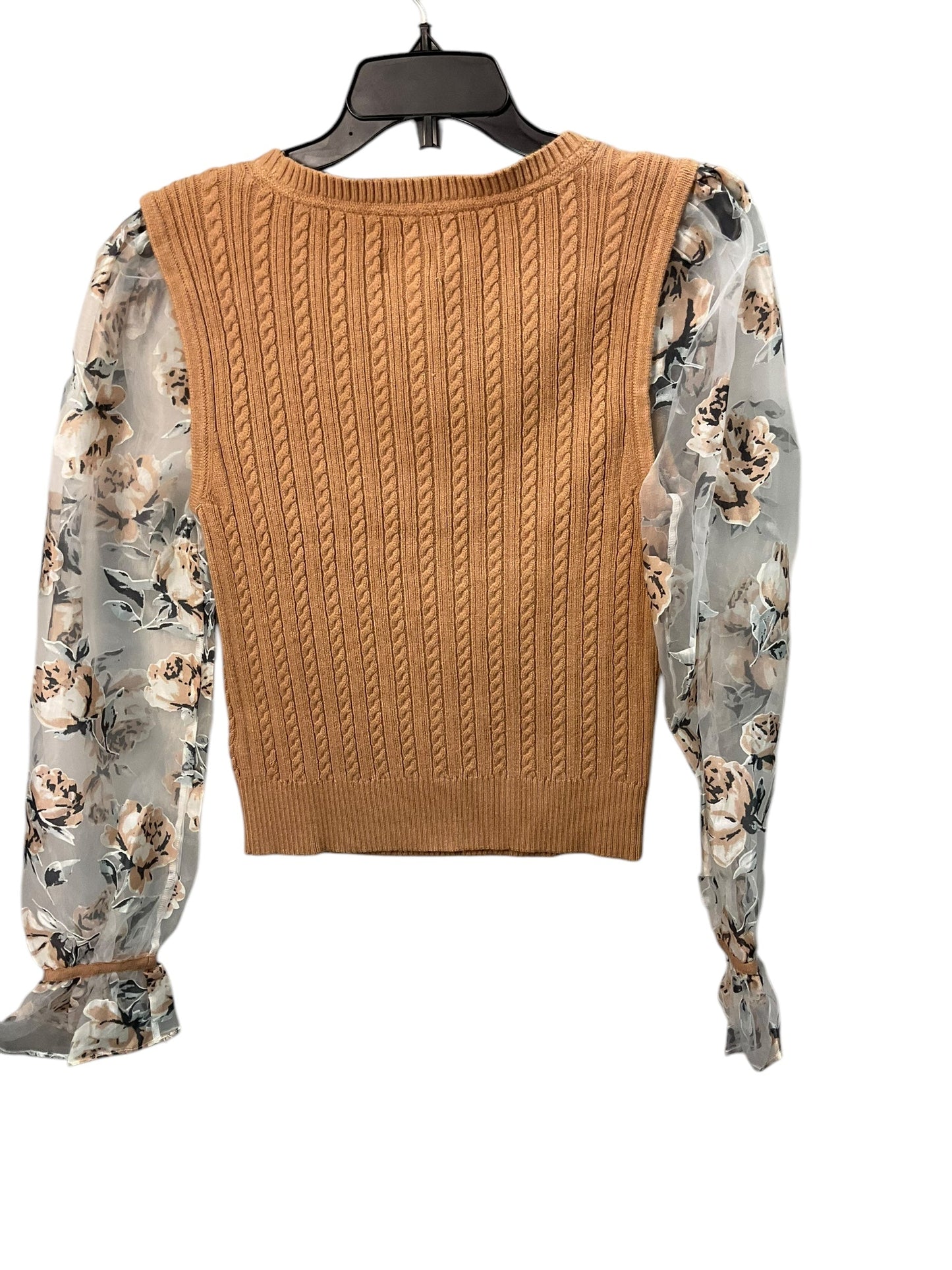 Top Long Sleeve By Anthropologie In Brown, Size: M