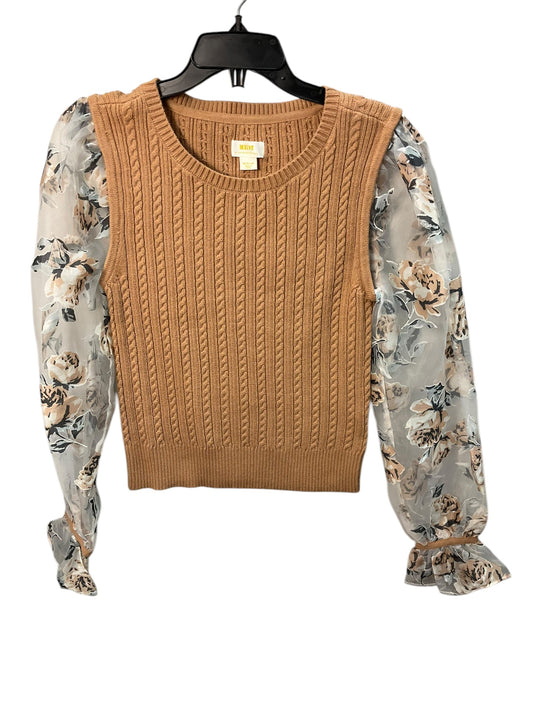 Top Long Sleeve By Anthropologie In Brown, Size: M