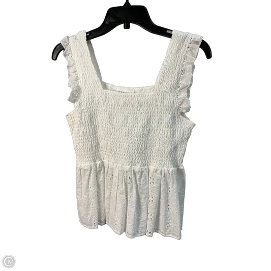 Top Sleeveless By Cmc In White, Size: L