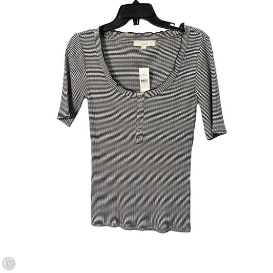 Top Short Sleeve By Loft In Black & White, Size: S