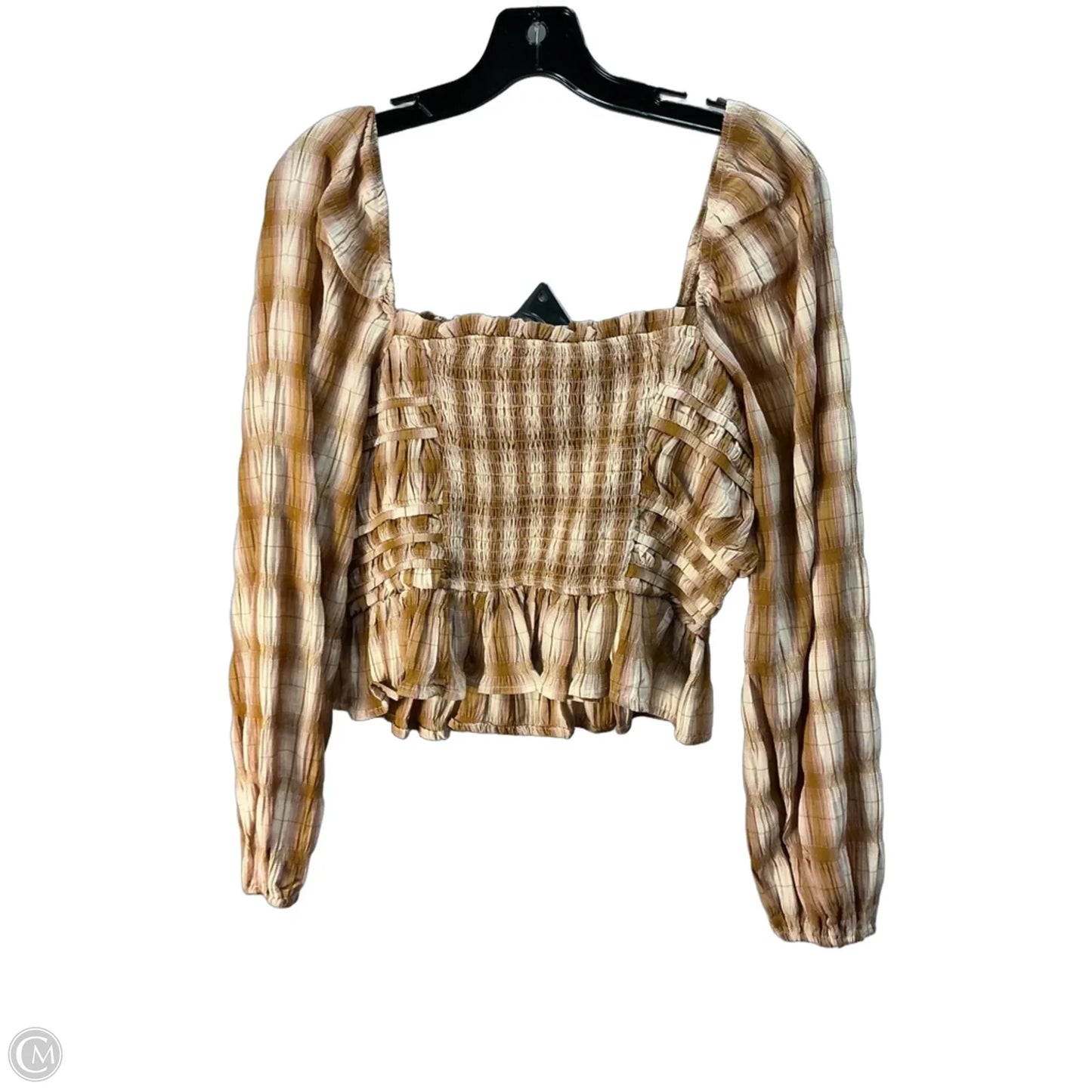 Top Long Sleeve By Bohme In Brown, Size: M