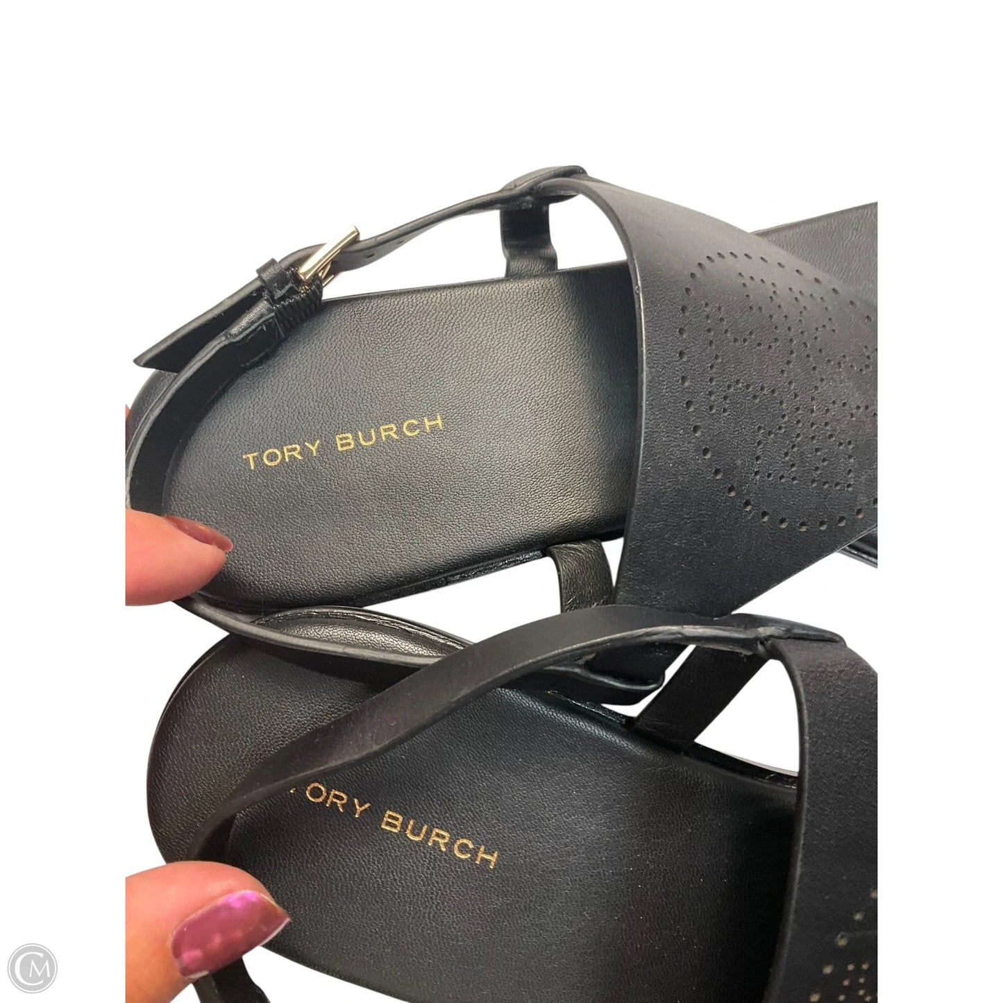 Sandals Designer By Tory Burch In Black, Size: 10