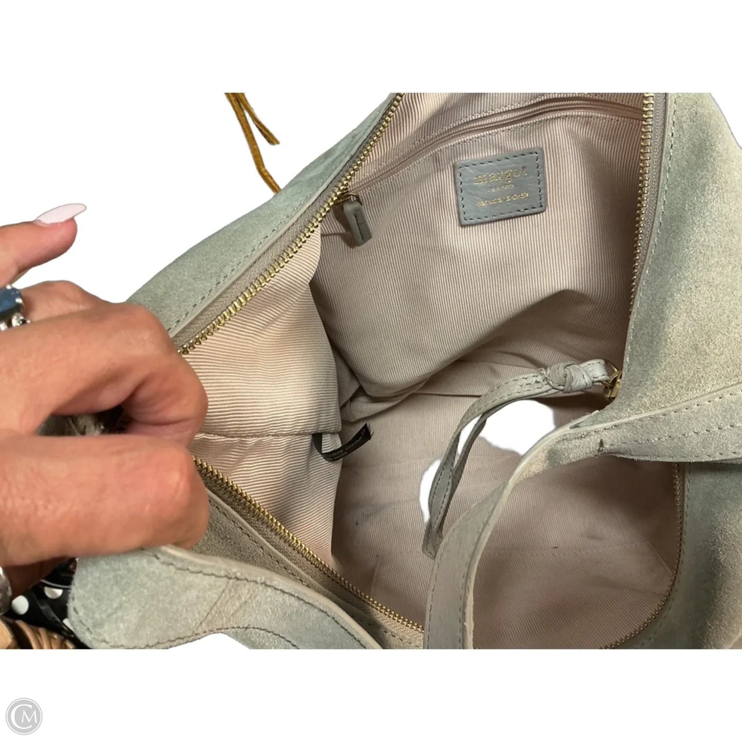 Handbag Leather By Margot, Size: Medium