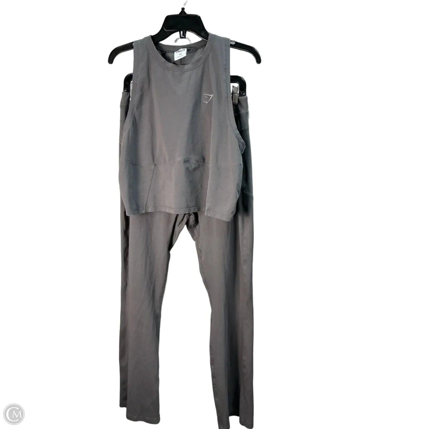 Athletic Pants 2pc By Gym Shark In Grey, Size: 18