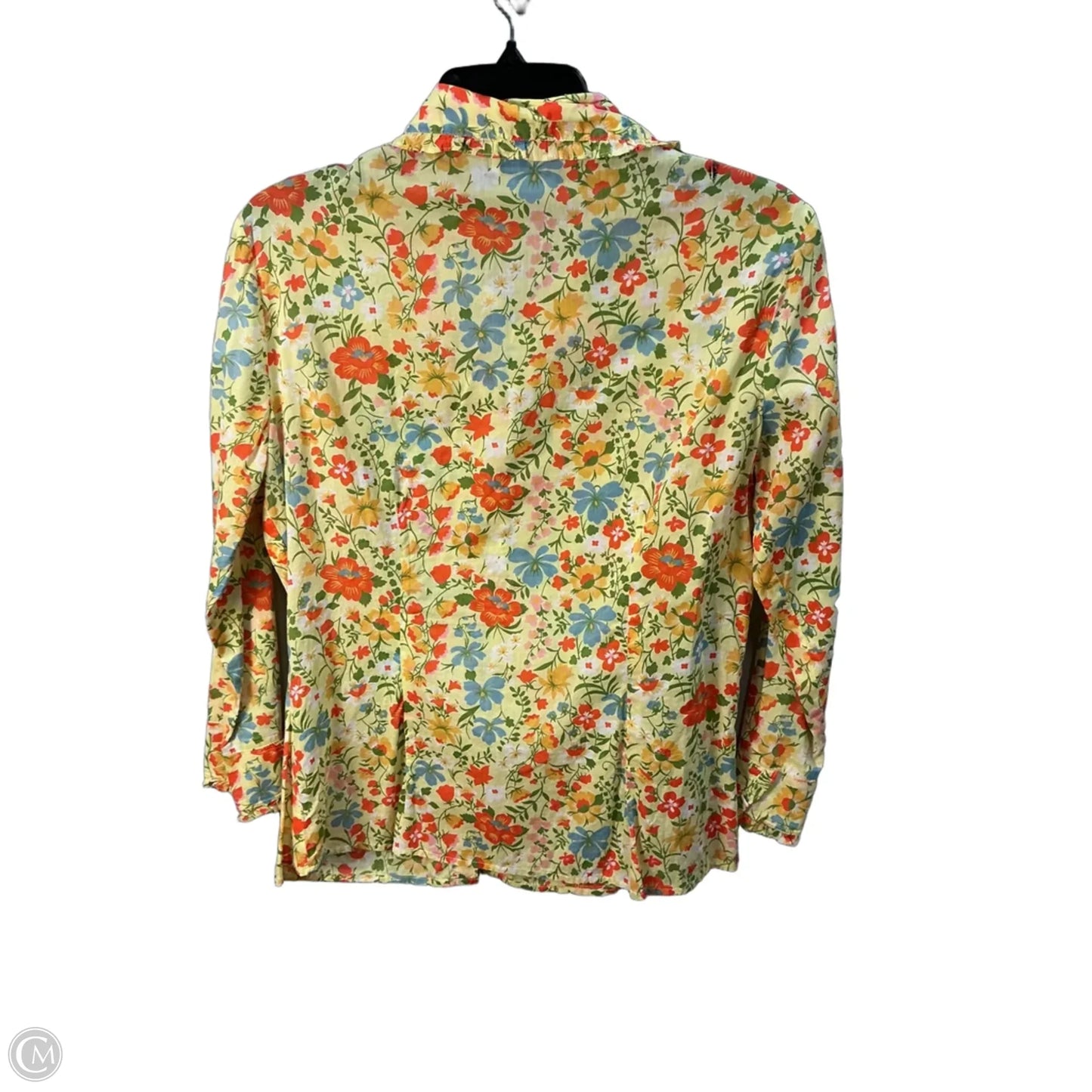 Top Long Sleeve By Odille In Yellow, Size: M