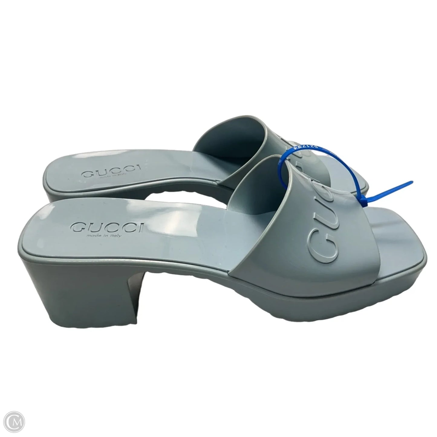 Sandals Luxury Designer By Gucci In Blue, Size: 8.5