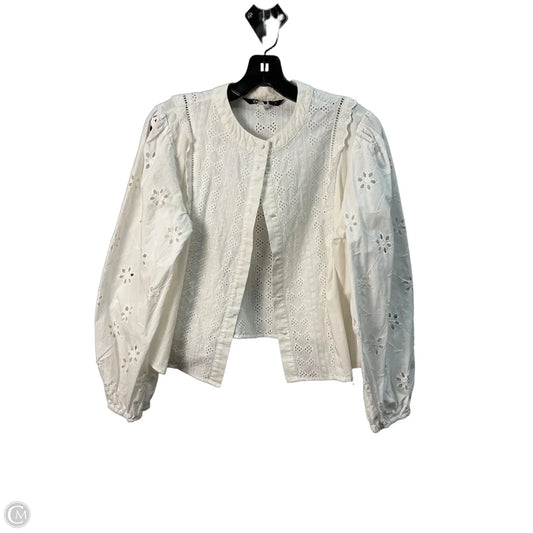 Top Long Sleeve By Zara In White, Size: L