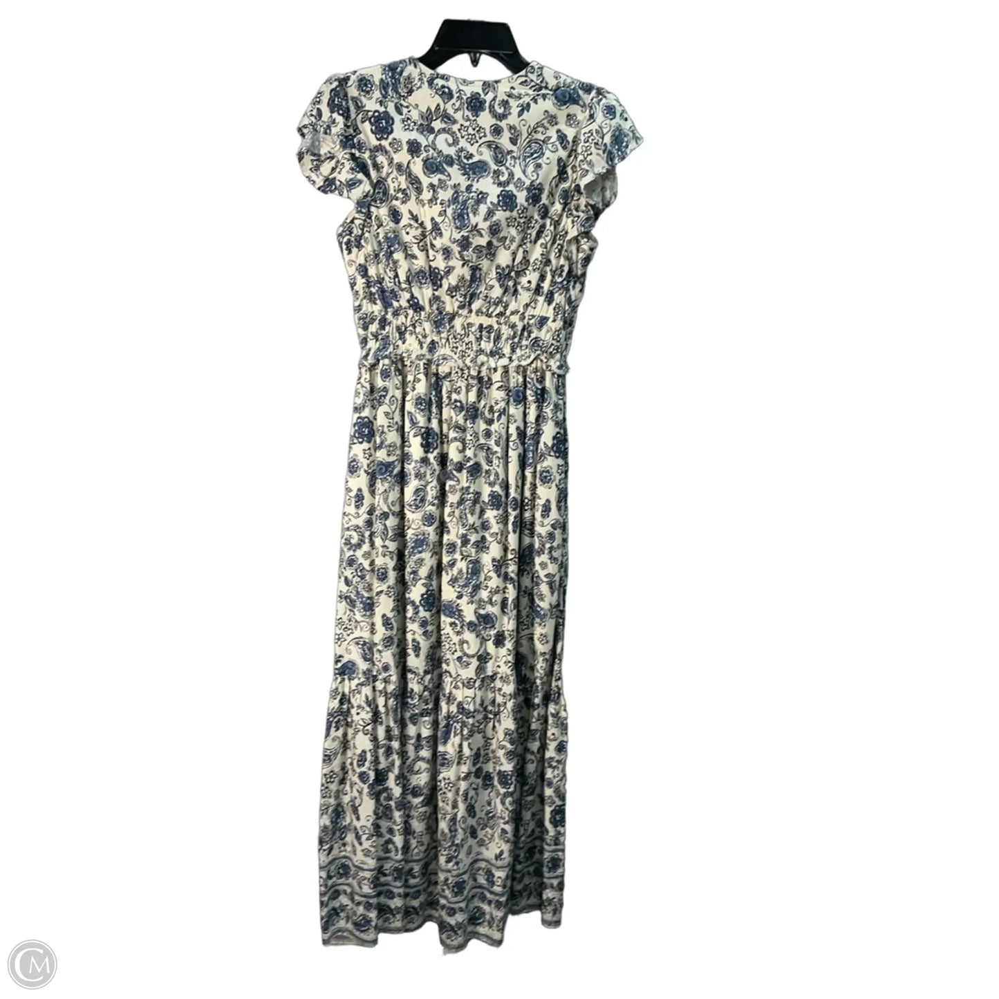 Dress Casual Maxi By Lea & Viola In Blue & Cream, Size: S