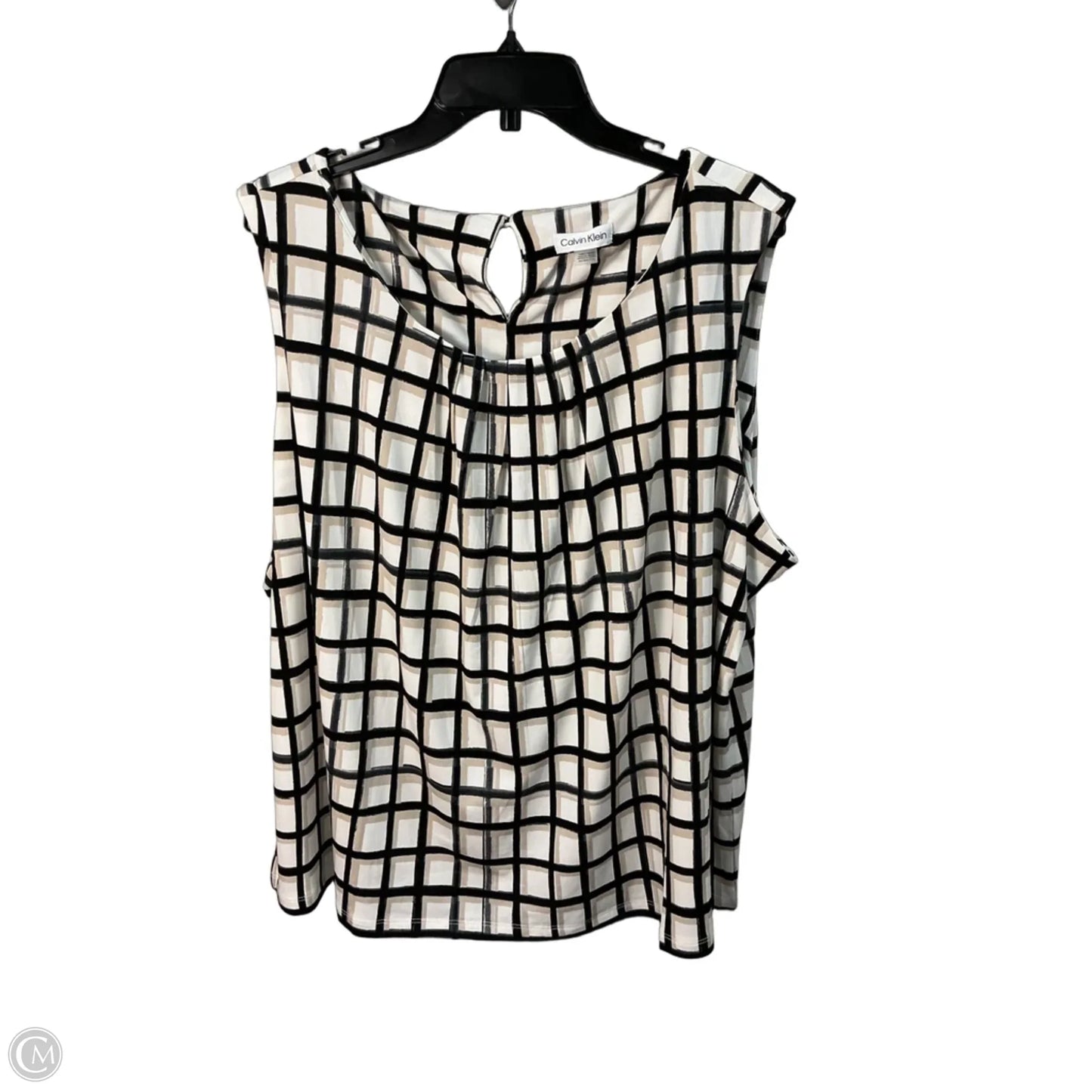 Top Sleeveless By Calvin Klein In Cream, Size: 26
