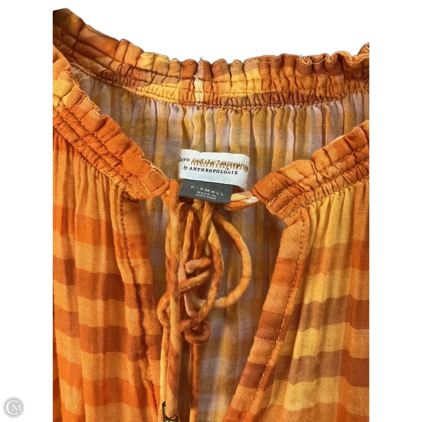 Top Short Sleeve By Anthropologie In Orange, Size: Xs