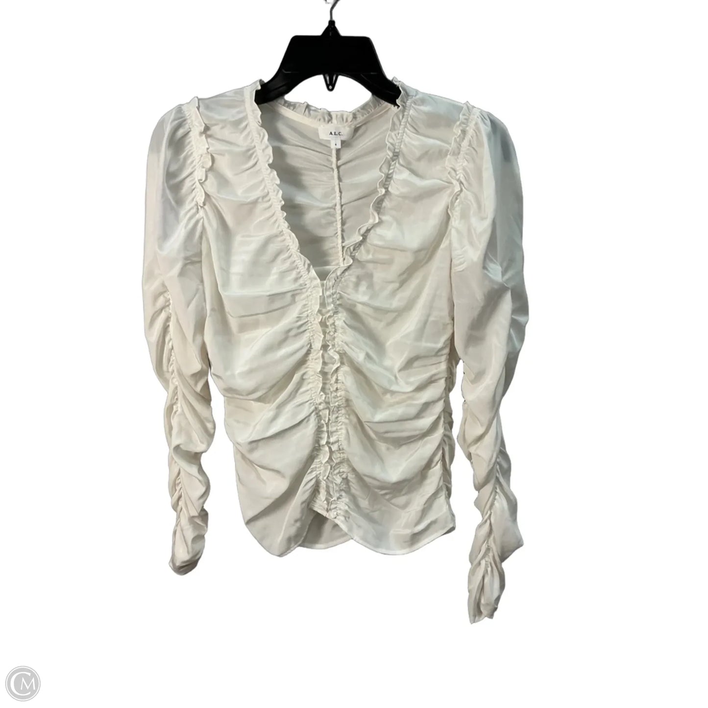 Top Long Sleeve By Alc In White, Size: S