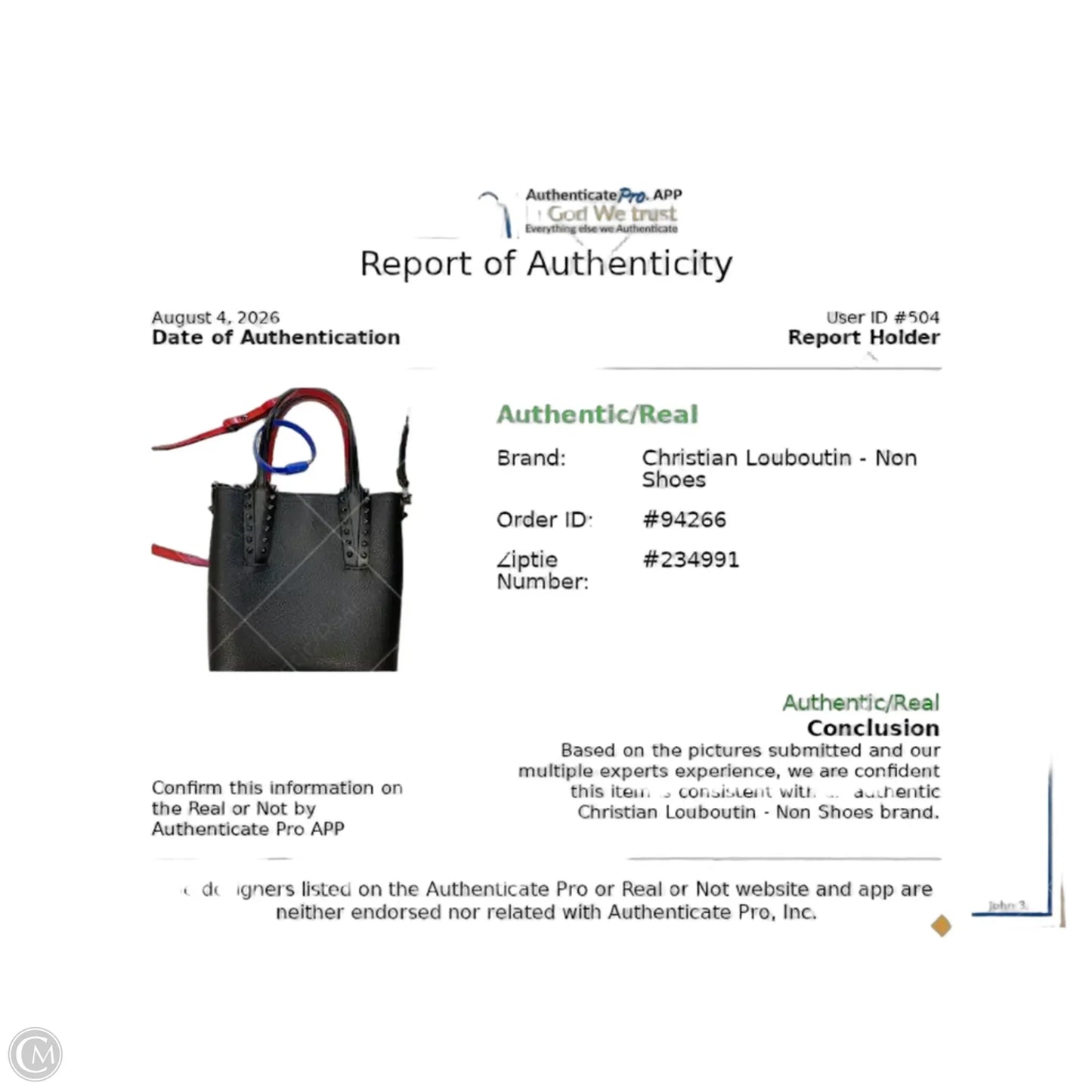 Tote Luxury Designer By Christian Louboutin, Size: Small