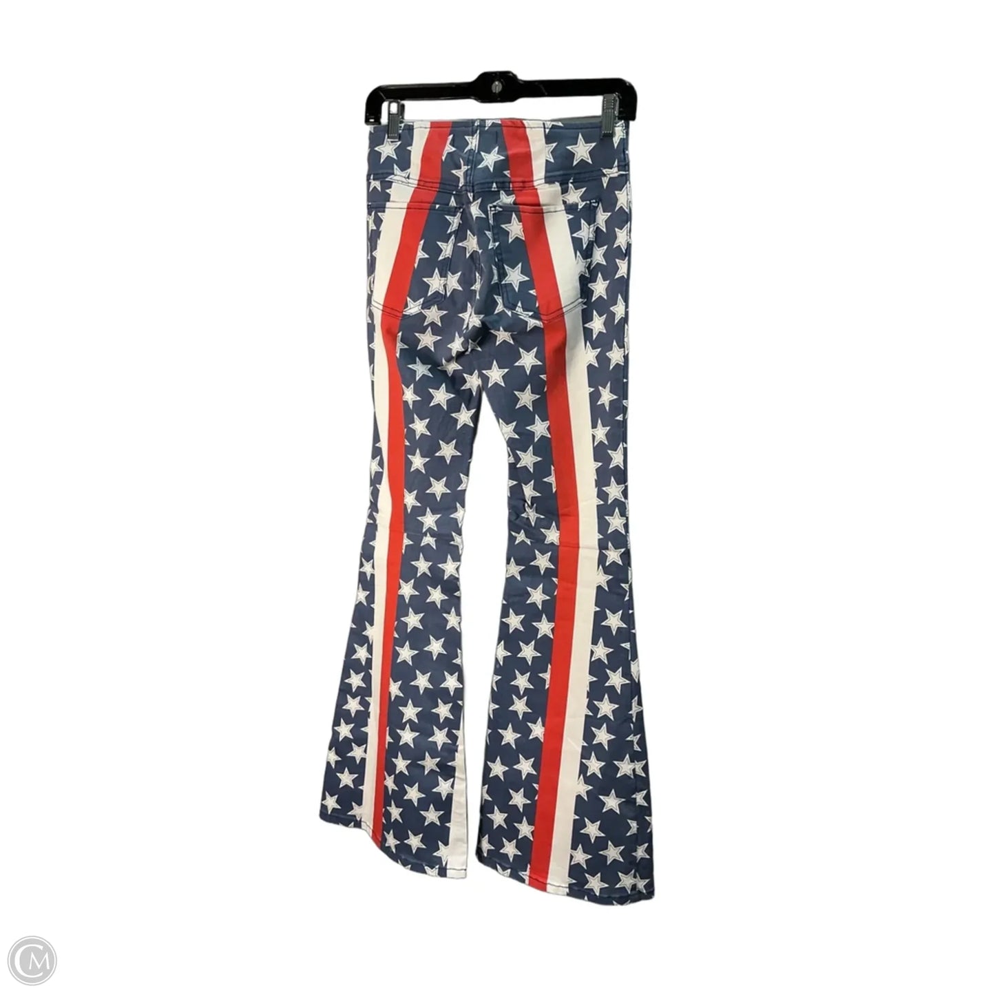 Jeans Flared By Free People In Blue & Red & White, Size: 2