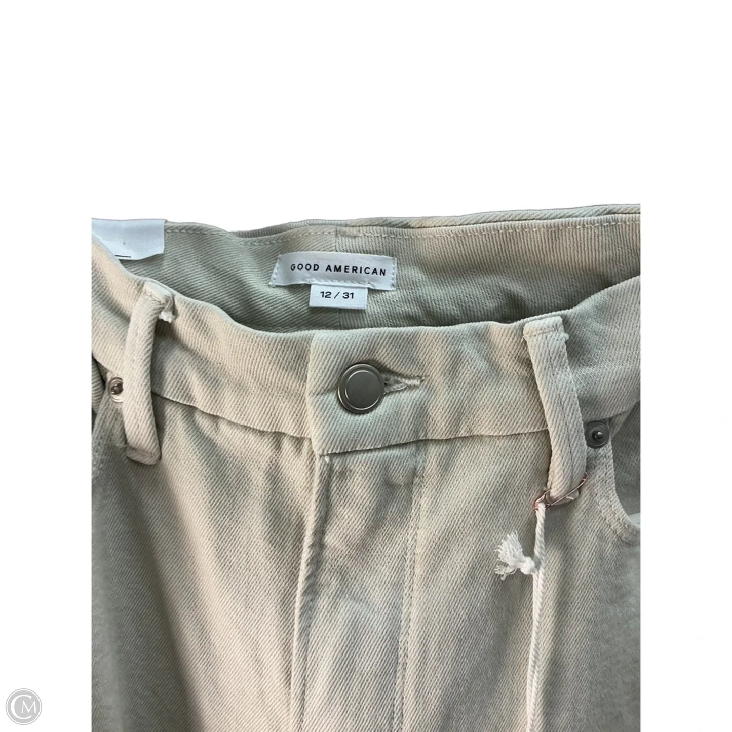Jeans Straight By Good American In Beige, Size: 12