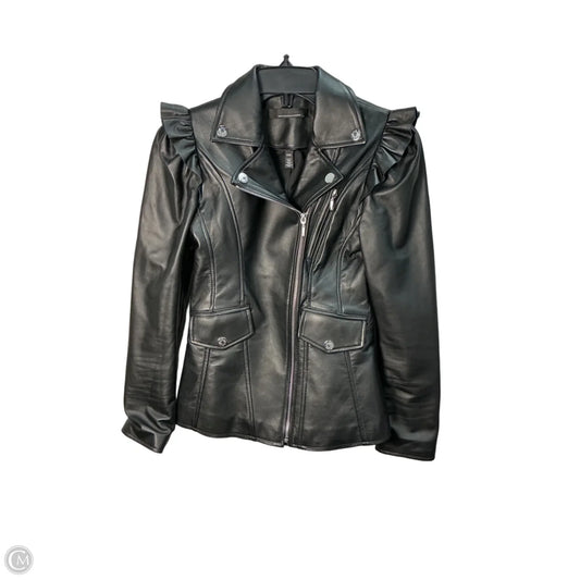 Jacket Moto Leather By White House Black Market In Black, Size: Xxs