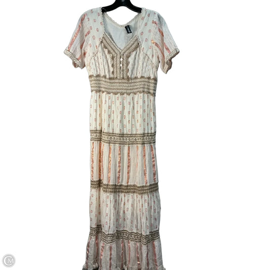 Dress Party Long By Cmc In Cream & Tan, Size: L
