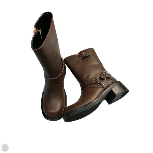 Boots Mid-calf Heels By Azalea Wang In Brown, Size: 7.5