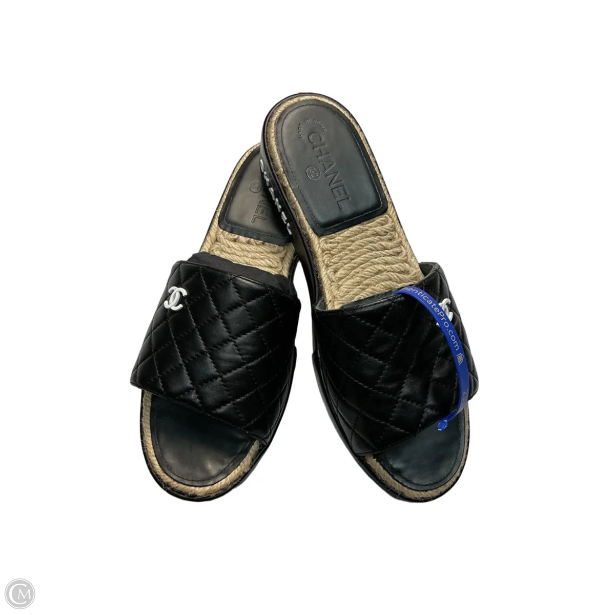 Sandals Luxury Designer By Chanel In Black, Size: 9