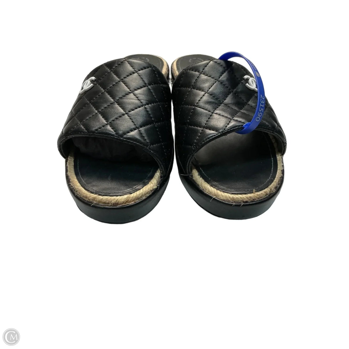 Sandals Luxury Designer By Chanel In Black, Size: 9