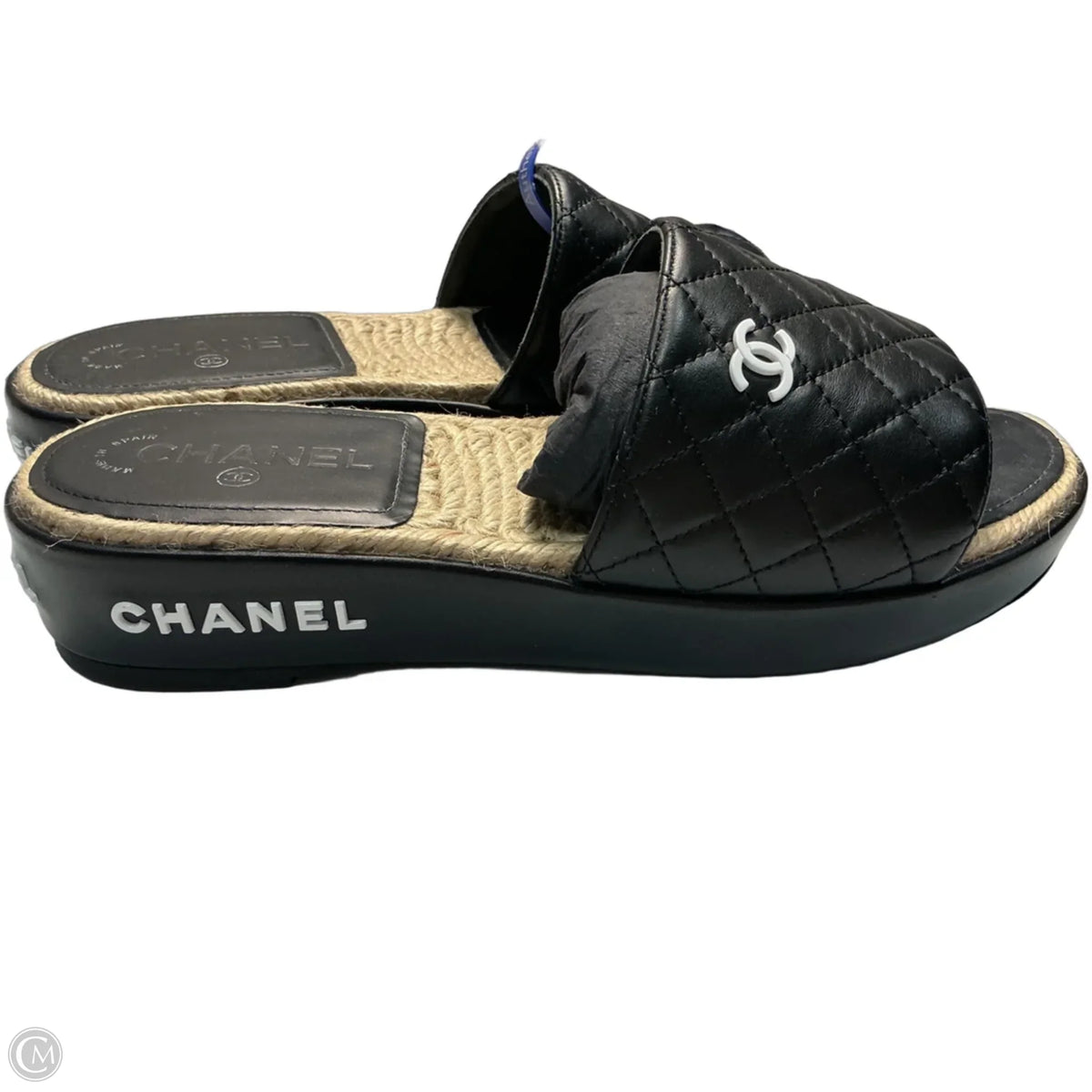 Sandals Luxury Designer By Chanel In Black, Size: 9