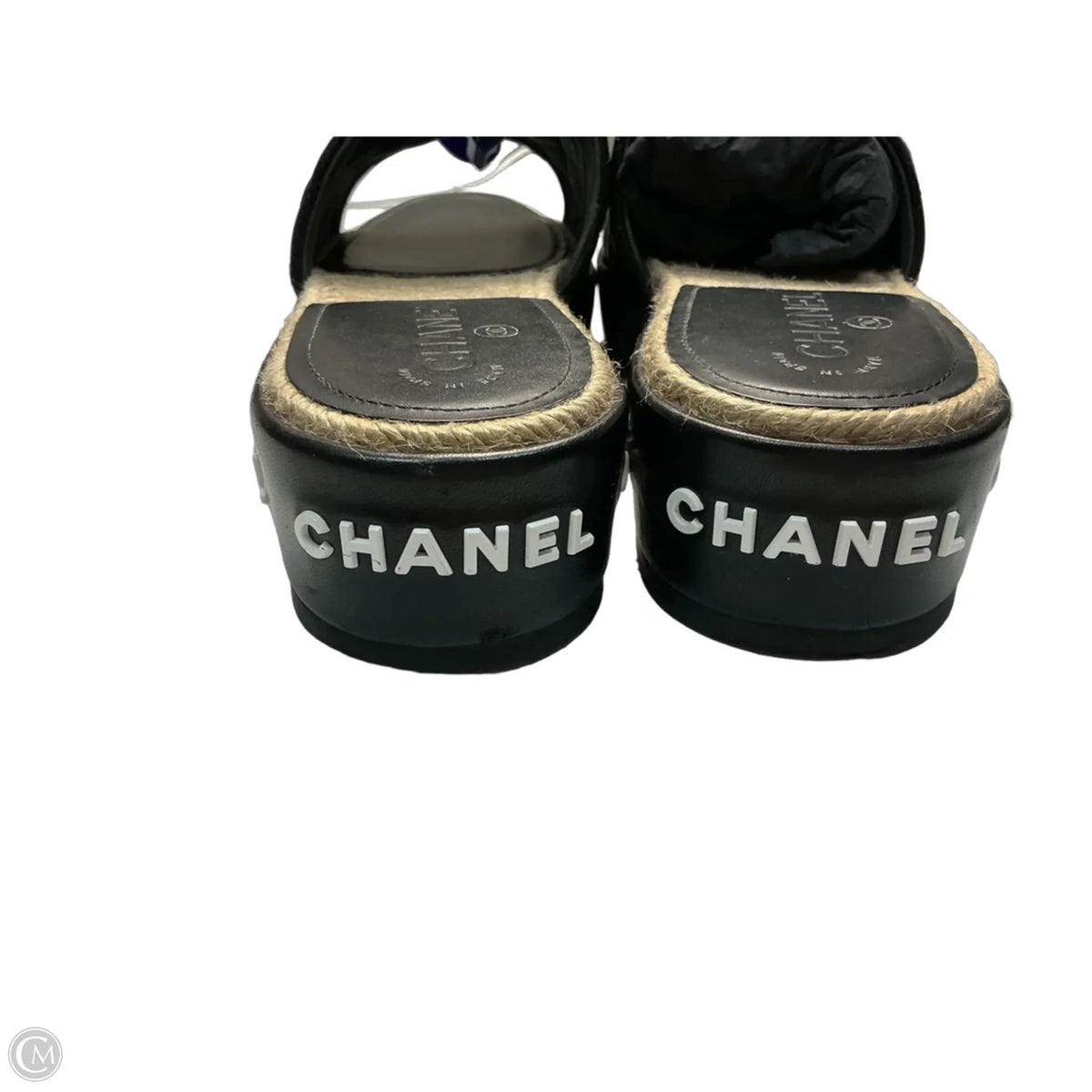 Sandals Luxury Designer By Chanel In Black, Size: 9