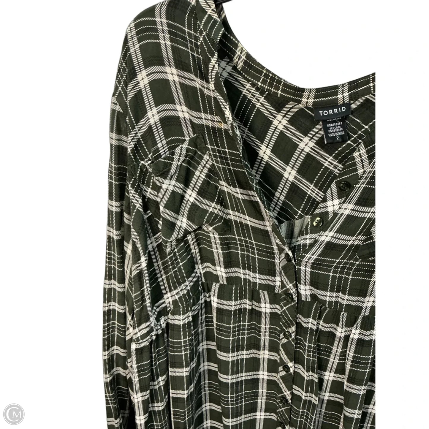 Top Long Sleeve By Torrid In Green, Size: 18