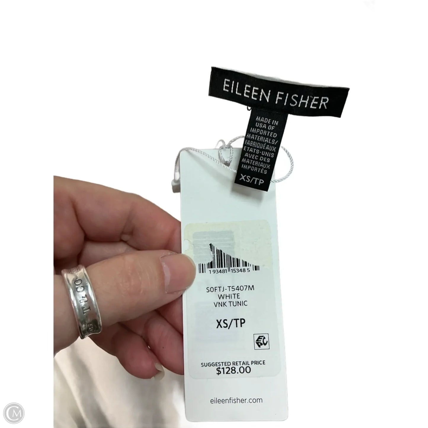 Top Short Sleeve Basic By Eileen Fisher In White, Size: Xs