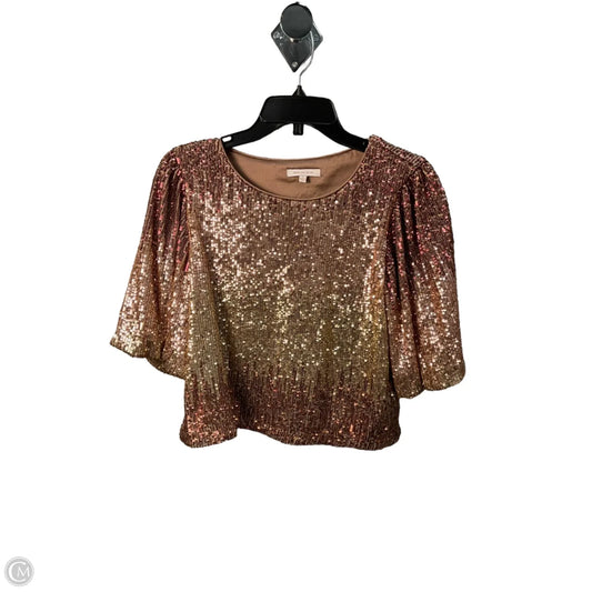 Top Short Sleeve By Skies Are Blue In Orange, Size: S