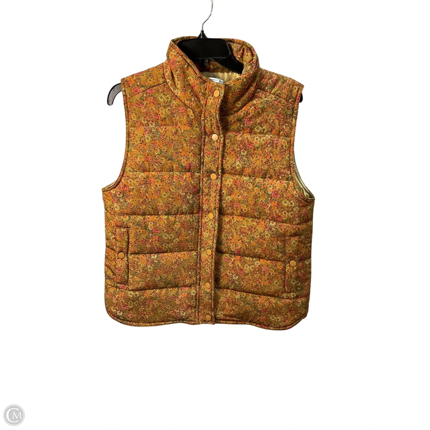 Vest Puffer & Quilted By Staccato In Orange, Size: L