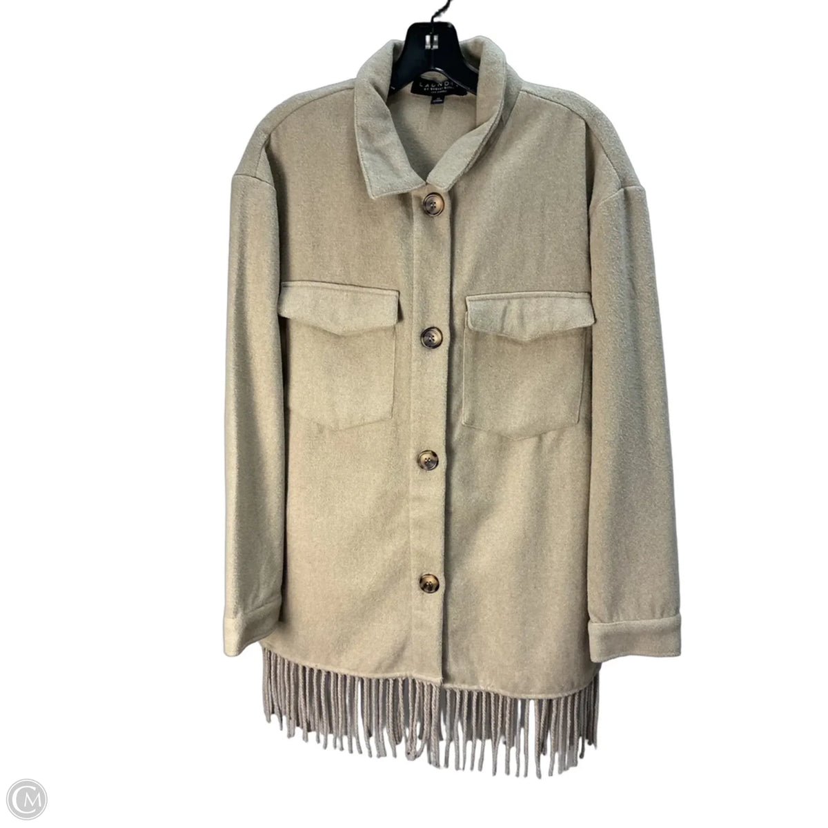 Jacket Shirt By Laundry In Tan, Size: M
