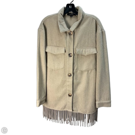 Jacket Shirt By Laundry In Tan, Size: M