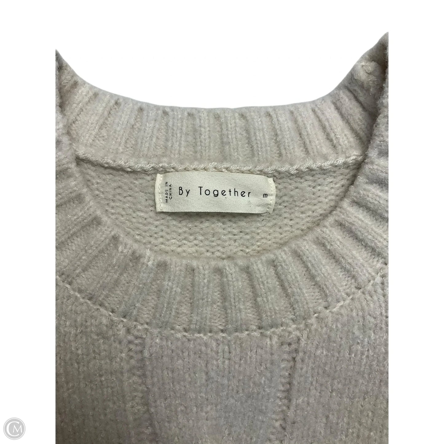 Sweater Short Sleeve By By Together In Cream, Size: M