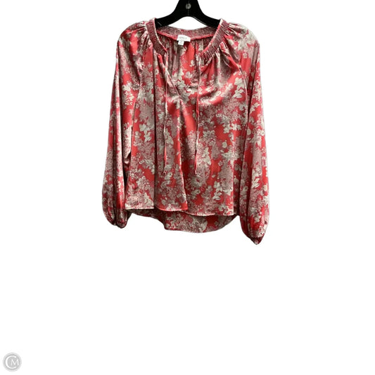 Top Long Sleeve By Evereve In Pink, Size: M