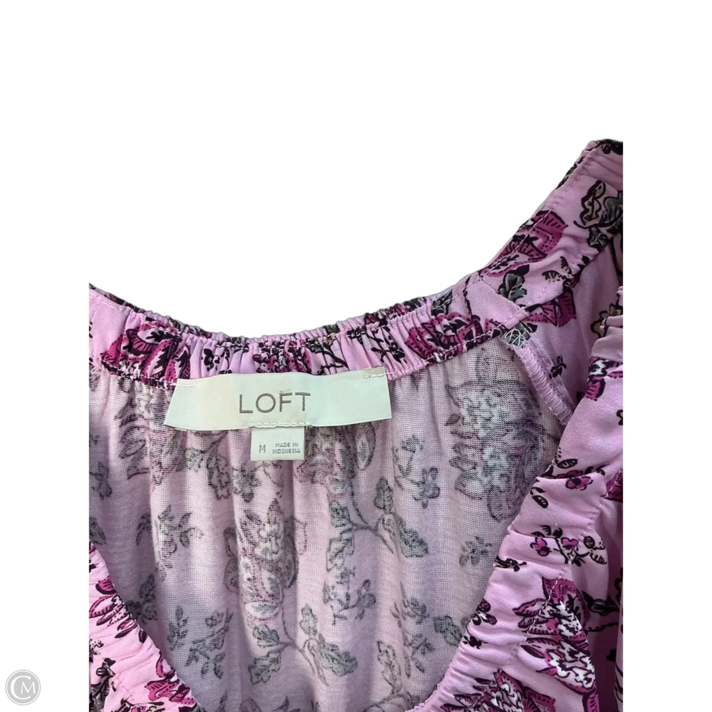 Top Short Sleeve By Loft In Purple, Size: M