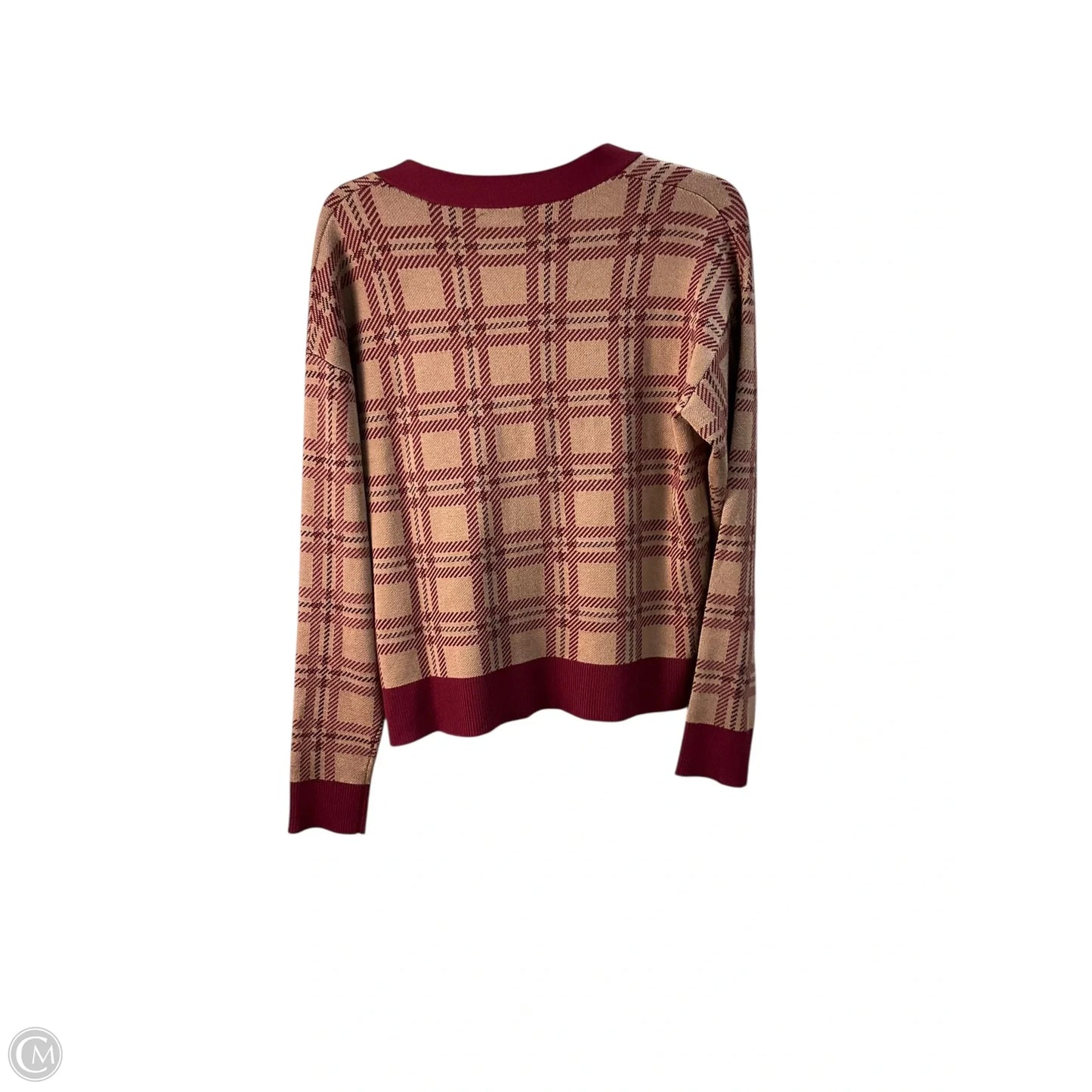 Cardigan By Clothes Mentor In Red & Tan, Size: M