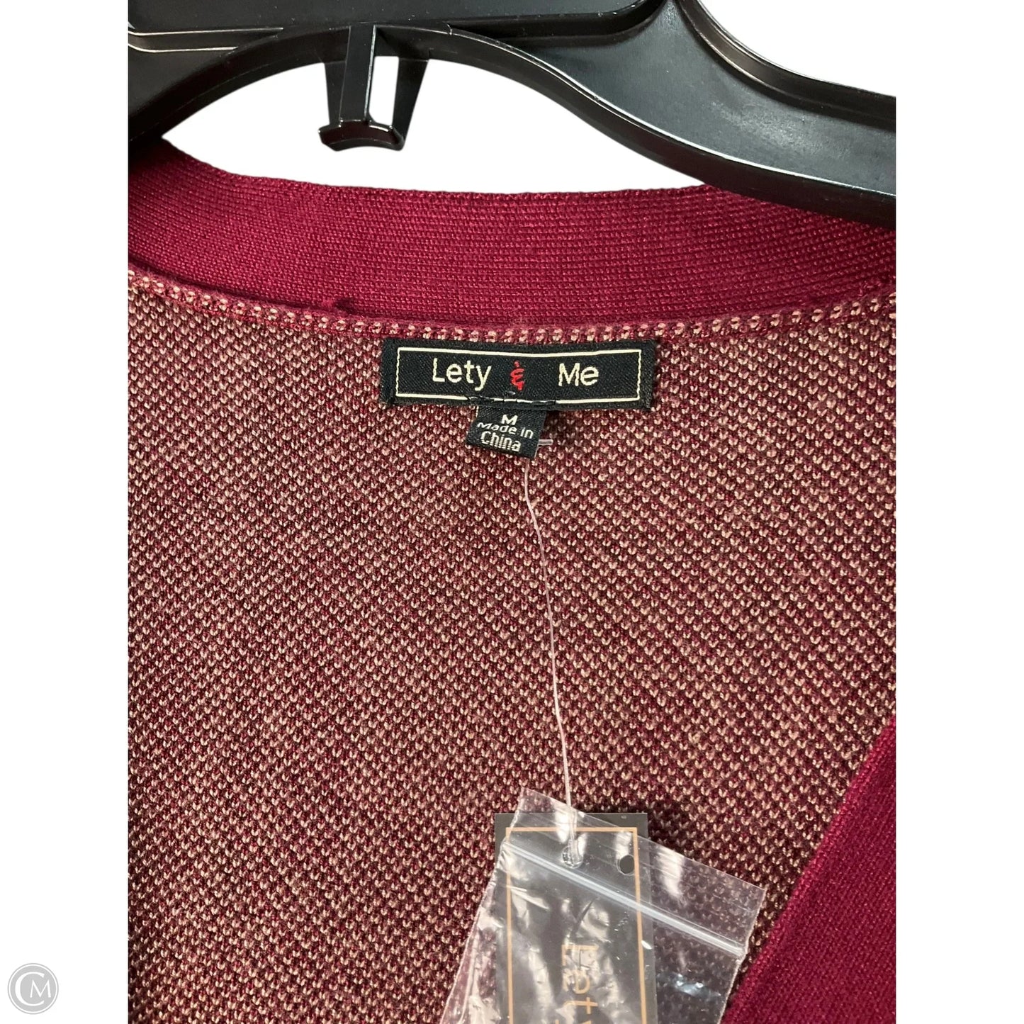 Cardigan By Clothes Mentor In Red & Tan, Size: M