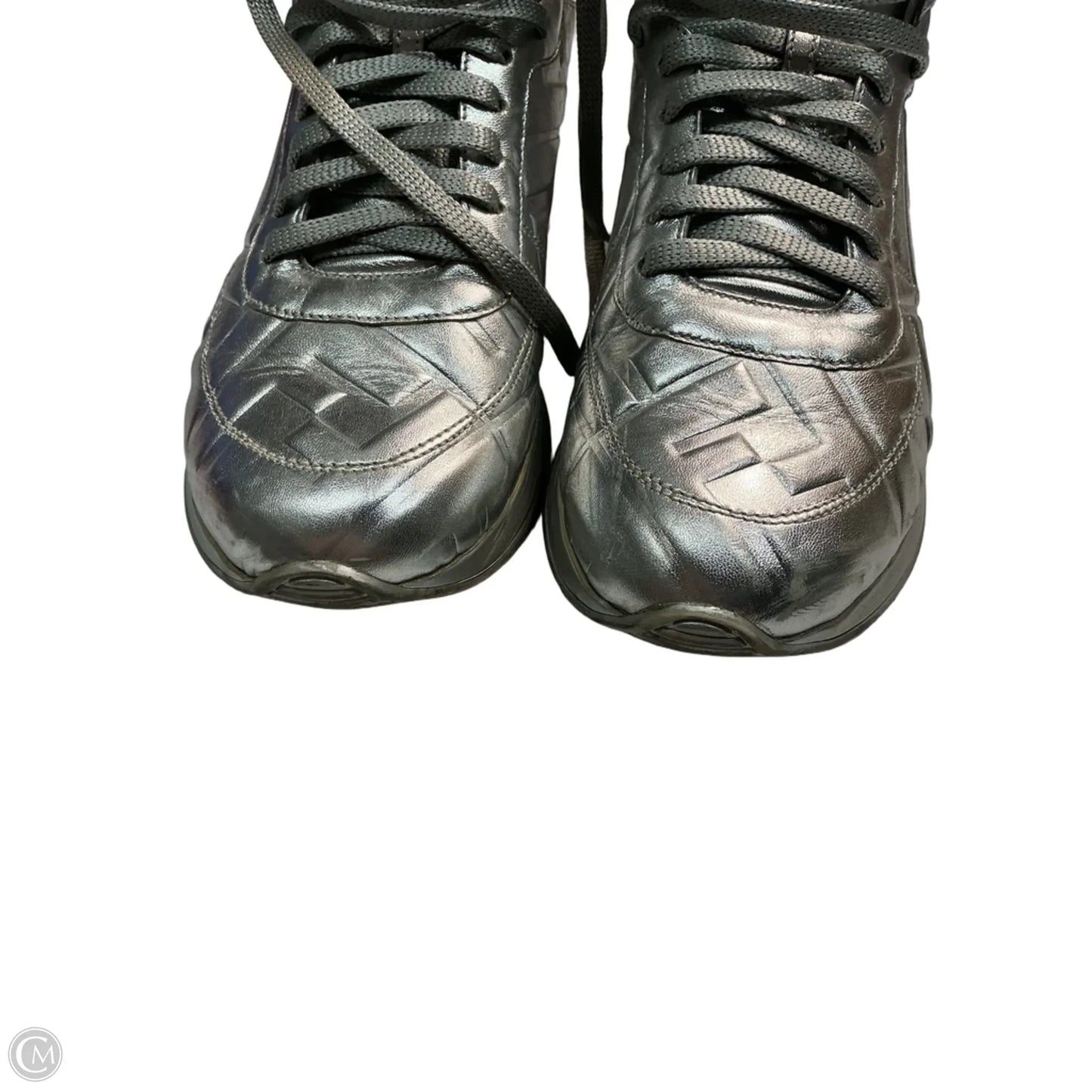 Shoes Luxury Designer By Fendi In Silver, Size: 6.5