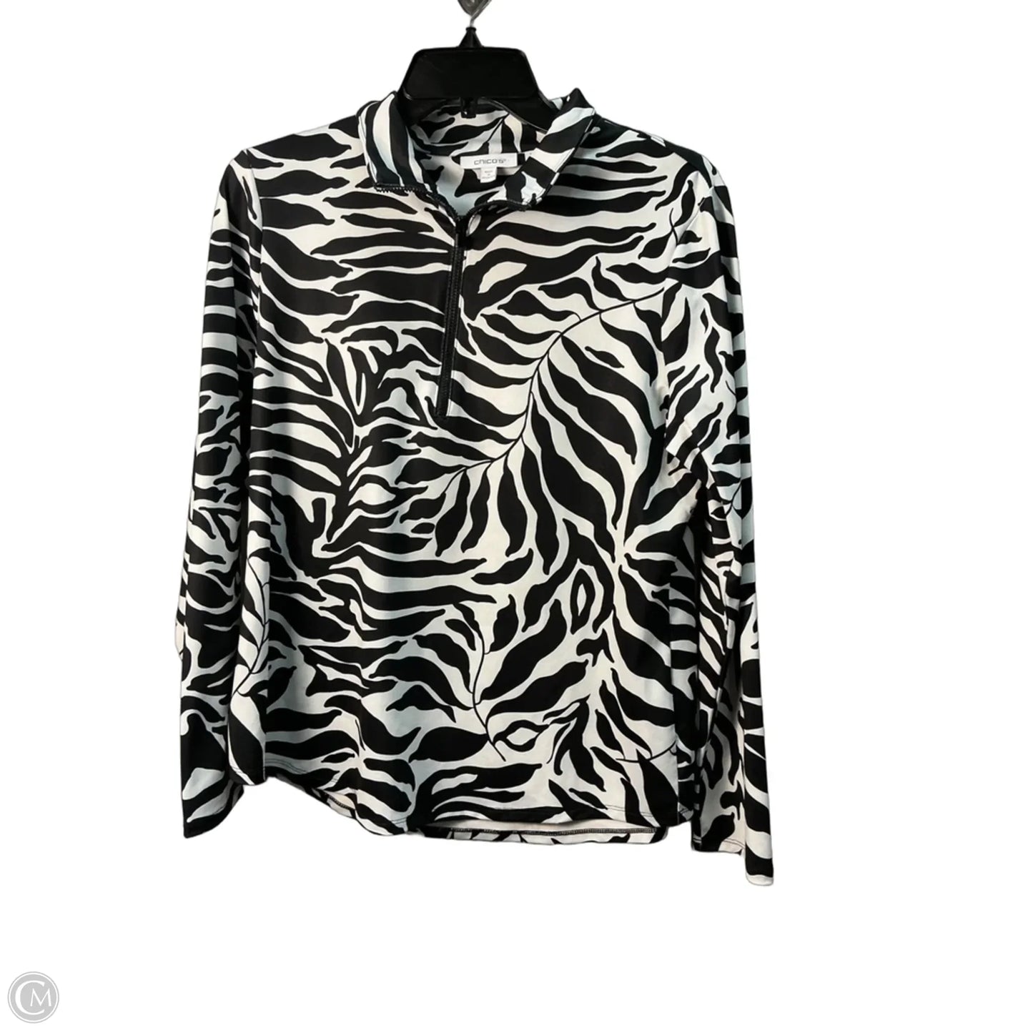 Athletic Sweatshirt Collar By Chicos In Black, Size: M