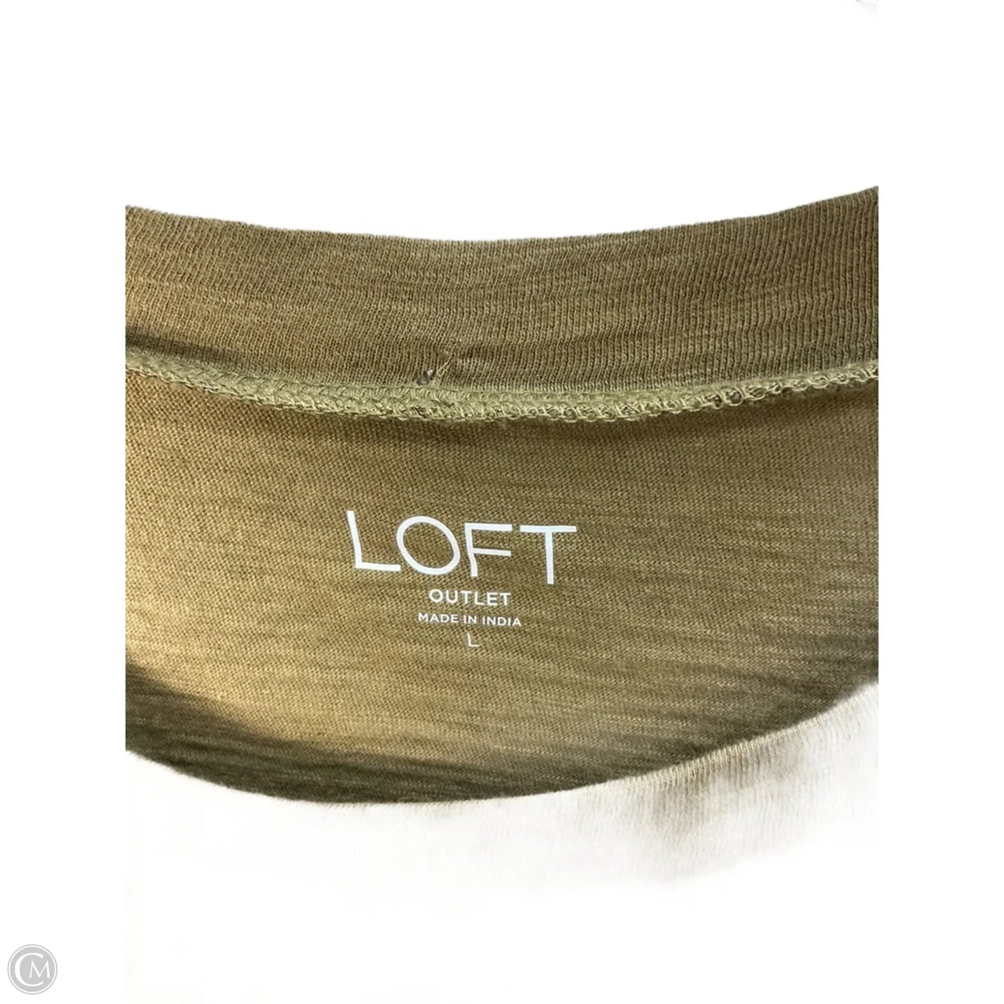 Top Short Sleeve Basic By Loft In Green, Size: L