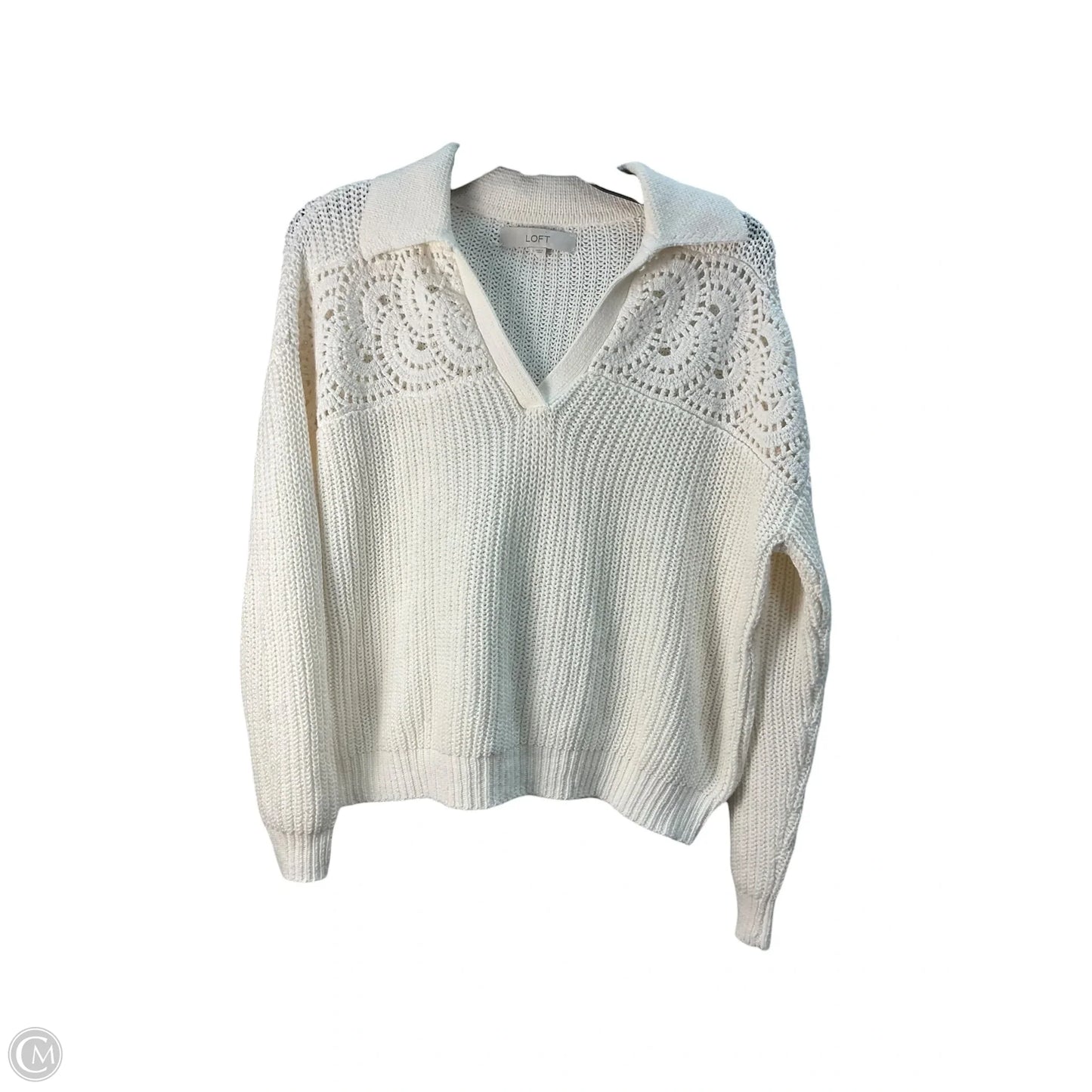 Sweater By Loft In Cream, Size: S