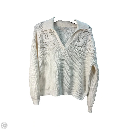 Sweater By Loft In Cream, Size: S