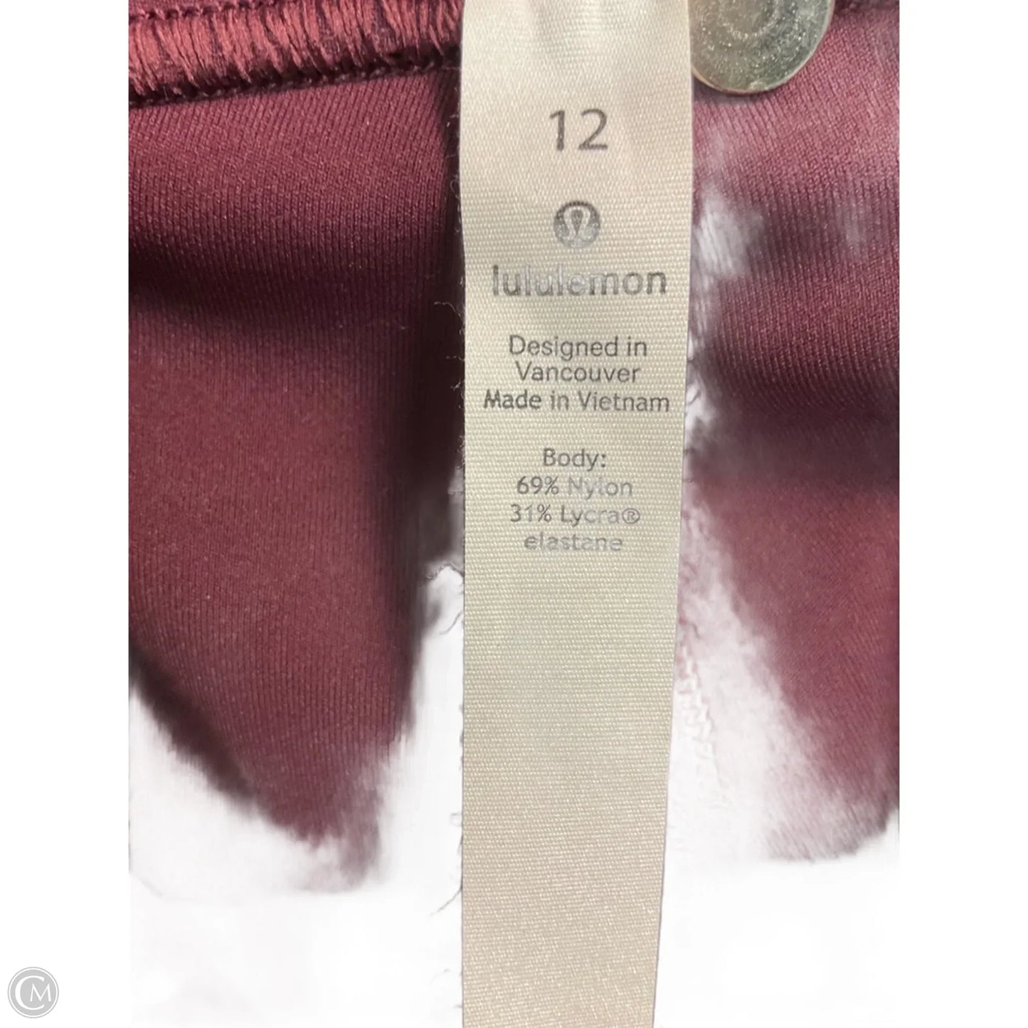 Athletic Leggings By Lululemon In Red, Size: 12