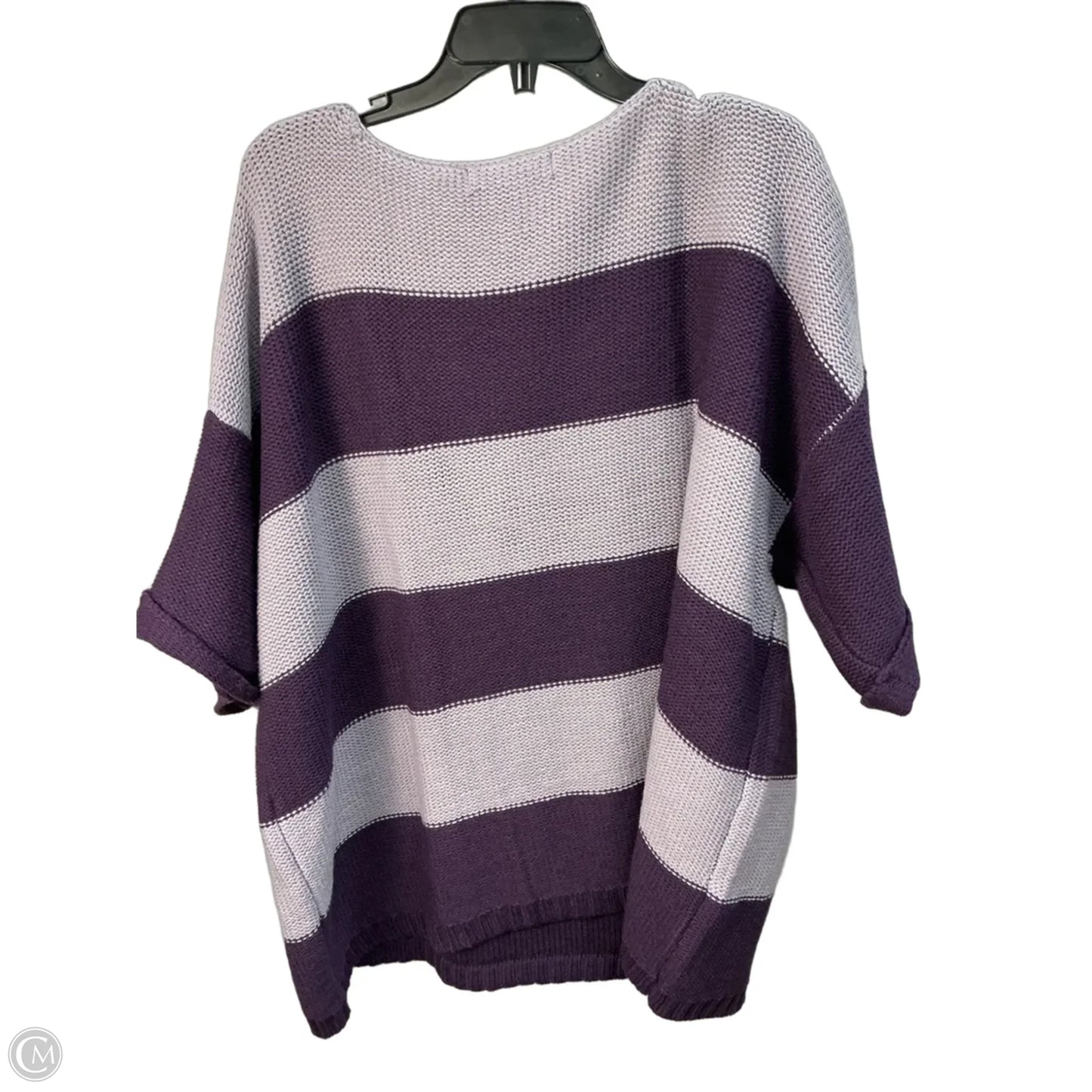 Sweater Short Sleeve By Denim 24/7 In Purple, Size: 18