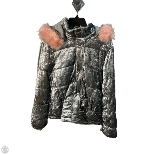 Coat Puffer & Quilted By Ci Sono In Silver, Size: L