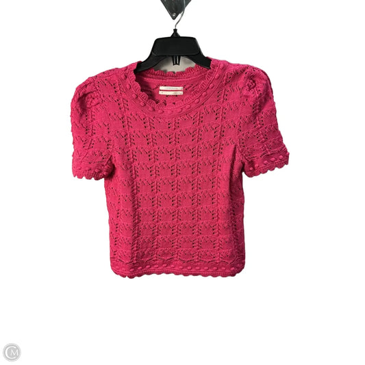 Top Short Sleeve By Anthropologie In Pink, Size: M