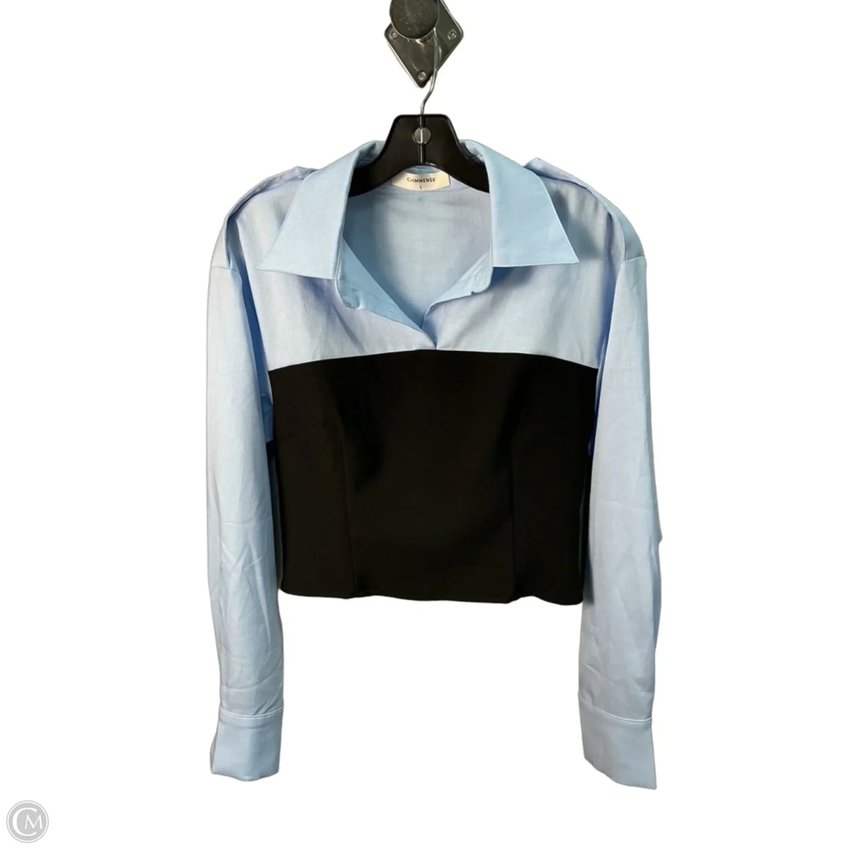 Top Long Sleeve By Commense In Blue, Size: L