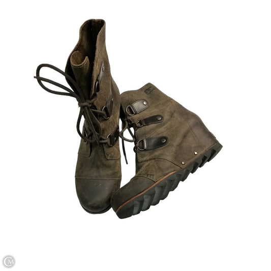 Boots Ankle Heels By Sorel In Brown, Size: 10